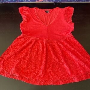 Torrid Vibrant Red Lace Mini Dress